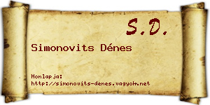 Simonovits Dénes névjegykártya